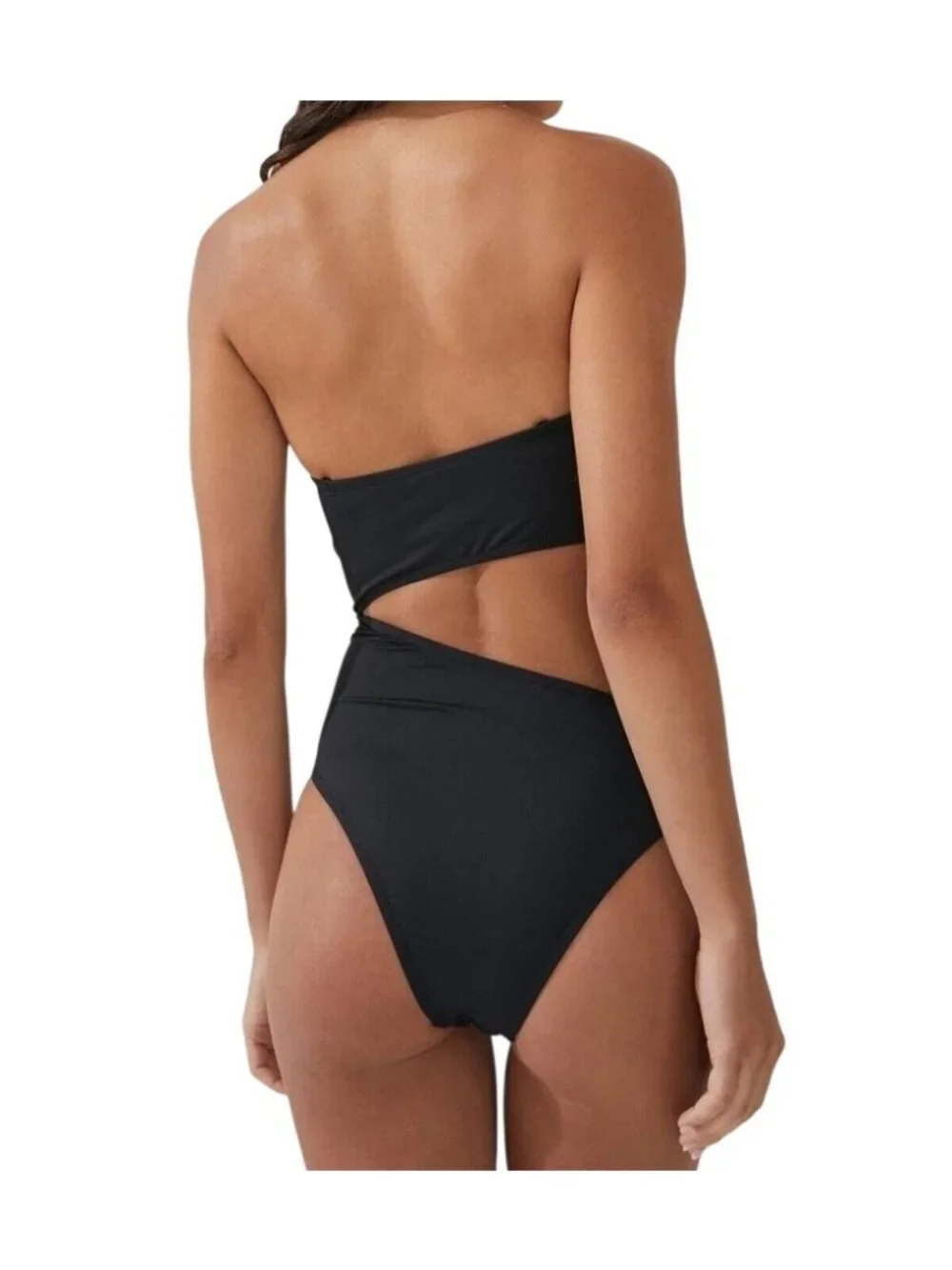 Cotton On XS Cut-Out Strapless Bandeau Brazilian Swimwear One-Piece Swimsuit